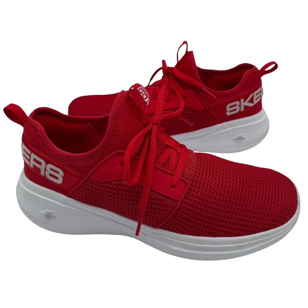 Skechers GO Run 5GEN Athletic Sneakers Women 9.5 Red Mesh Lace Up Athleisure Gym